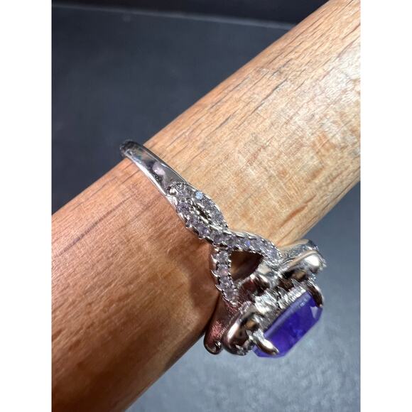 New Bomb Party Sterling Silver Lavender Simulated Amethyst Dinner Ring Sz 9 - Picture 16 of 16